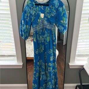 Free People Blue and Green Maxi Dress